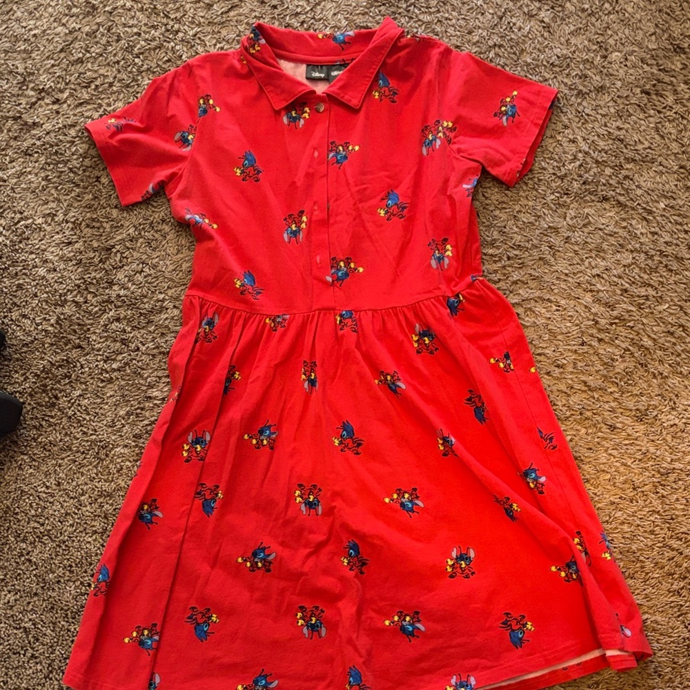 Disney Red Dress with Character Print